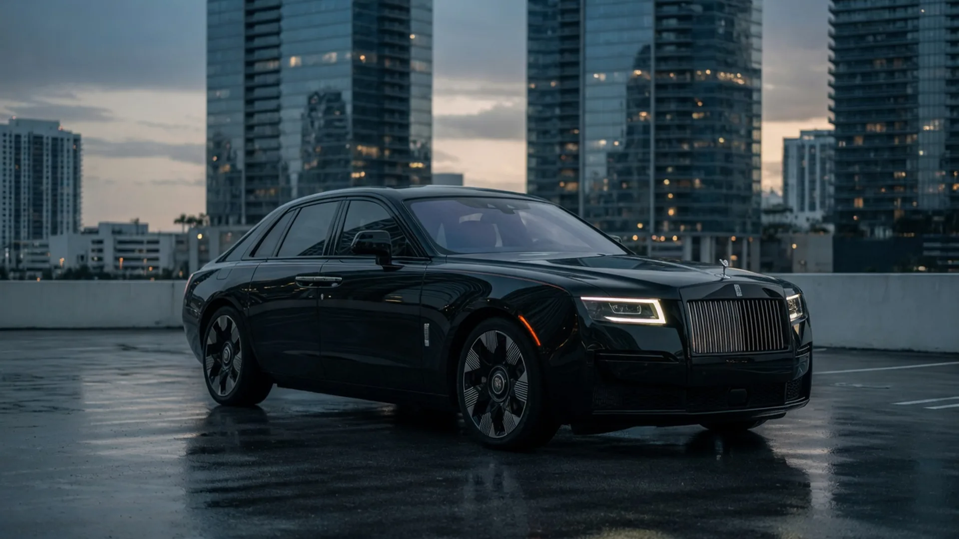 Rolls-Royce Ghost under Miami light